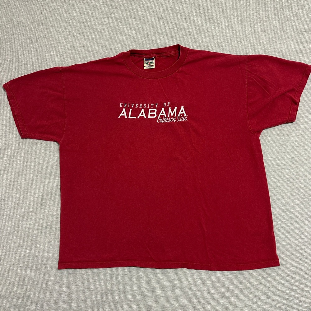 Vintage Red Oak University of Alabama Crimson Tide T-Shirt Red Made USA Mens 2XL